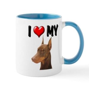 CafePress I Love My Doberman Mug Ceramic Coffee Mug, Tea Cup 11 oz