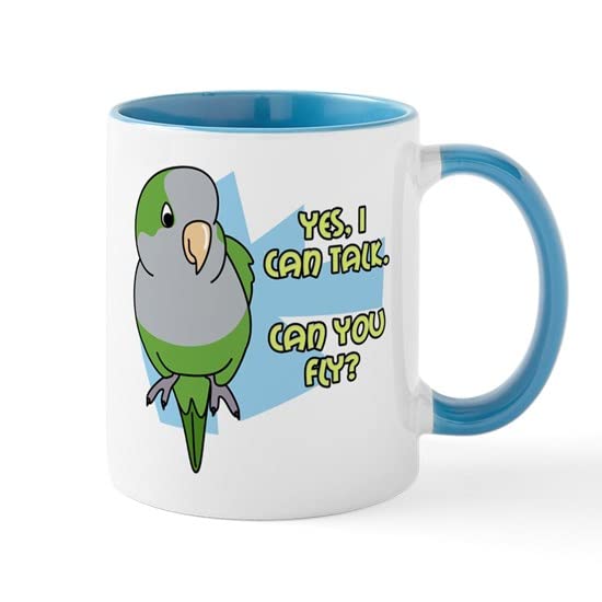 CafePress Can You Fly Quaker Parrot Mug Ceramic Coffee Mug, Tea Cup 11 oz