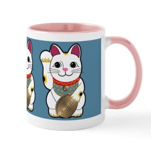 cafepress white maneki neko mug ceramic coffee mug, tea cup 11 oz