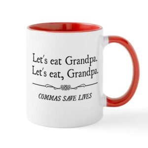 cafepress let’s eat grandpa commas save lives mugs ceramic coffee mug, tea cup 11 oz