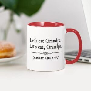 CafePress Let's Eat Grandpa Commas Save Lives Mugs Ceramic Coffee Mug, Tea Cup 11 oz