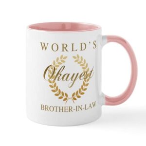 cafepress world’s okayest brother in law mugs ceramic coffee mug, tea cup 11 oz