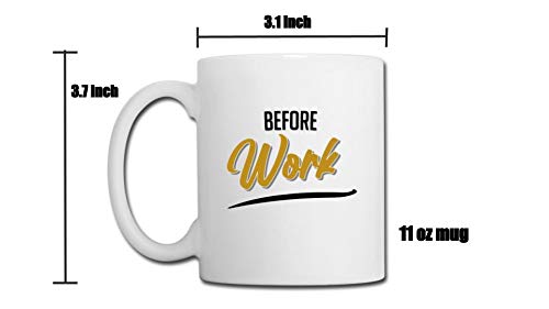 Before Work, Because Work Mug and Wine Glass Set - Funny Office Gifts - Great Boss Gift - Funny Coworker Gift - Before and after work