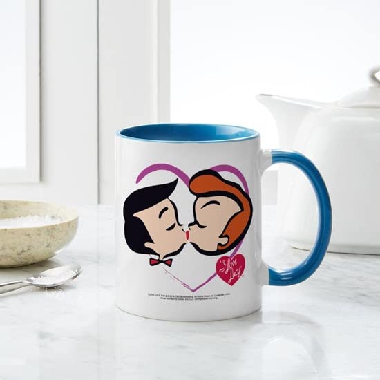 CafePress I Love Lucy: Stick Heads Kiss Mug Ceramic Coffee Mug, Tea Cup 11 oz