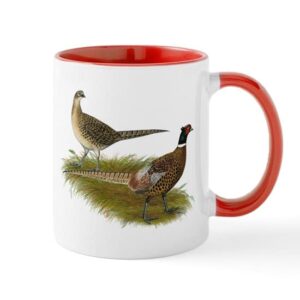 cafepress ringneck pheasant pair mug ceramic coffee mug, tea cup 11 oz