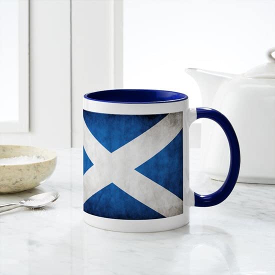 CafePress Antiqued Scottish Flag Mugs Ceramic Coffee Mug, Tea Cup 11 oz