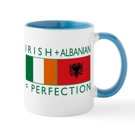 CafePress Irish Albanian Heritage Flag Mug Ceramic Coffee Mug, Tea Cup 11 oz