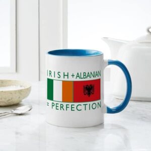 CafePress Irish Albanian Heritage Flag Mug Ceramic Coffee Mug, Tea Cup 11 oz