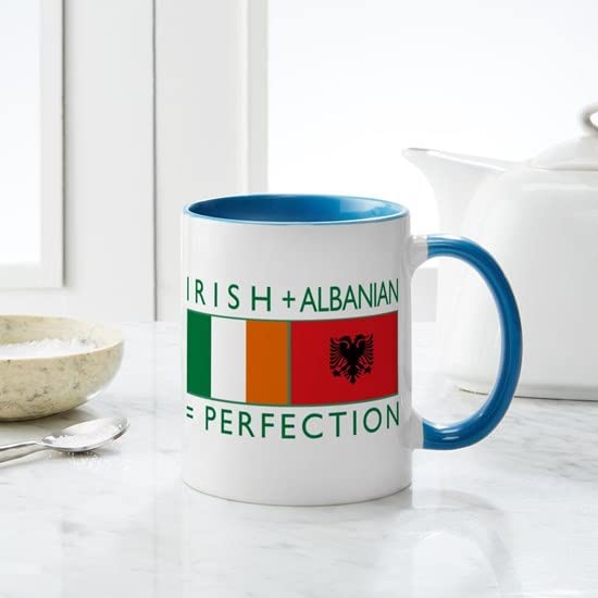 CafePress Irish Albanian Heritage Flag Mug Ceramic Coffee Mug, Tea Cup 11 oz