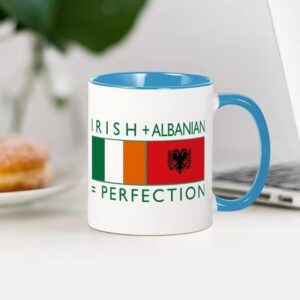 CafePress Irish Albanian Heritage Flag Mug Ceramic Coffee Mug, Tea Cup 11 oz