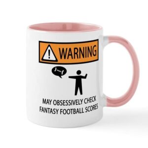 cafepress checks fantasy football scores mug ceramic coffee mug, tea cup 11 oz