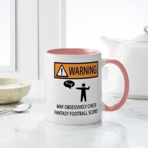 CafePress Checks Fantasy Football Scores Mug Ceramic Coffee Mug, Tea Cup 11 oz