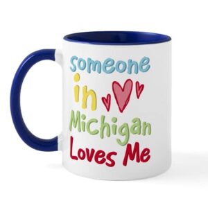 cafepress someone in michigan loves me mug ceramic coffee mug, tea cup 11 oz