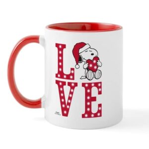 cafepress snoopy love ceramic coffee mug, tea cup 11 oz