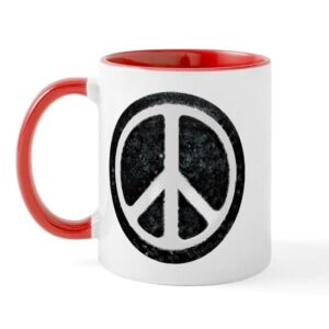 cafepress original vintage peace sign mug ceramic coffee mug, tea cup 11 oz