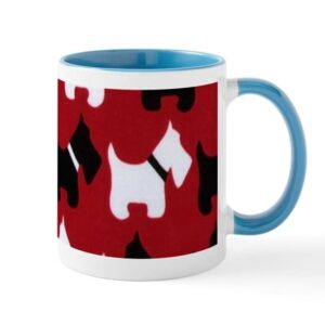 cafepress scottish terrier scottie dog pattern mugs ceramic coffee mug, tea cup 11 oz