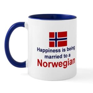 cafepress happily married to a norwegian mug ceramic coffee mug, tea cup 11 oz
