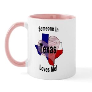 cafepress someone in texas loves me! mug ceramic coffee mug, tea cup 11 oz