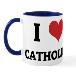 cafepress i love catholics mug ceramic coffee mug, tea cup 11 oz