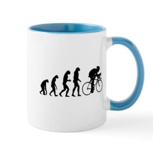 cafepress evolution cyclist mug ceramic coffee mug, tea cup 11 oz