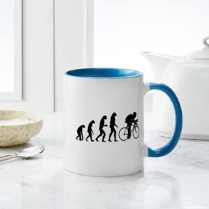 CafePress Evolution Cyclist Mug Ceramic Coffee Mug, Tea Cup 11 oz