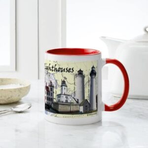 CafePress Great Lakes Lighthouses Mug Ceramic Coffee Mug, Tea Cup 11 oz