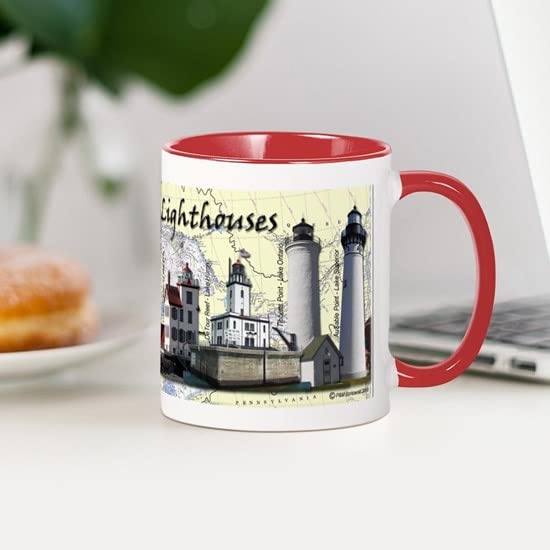 CafePress Great Lakes Lighthouses Mug Ceramic Coffee Mug, Tea Cup 11 oz