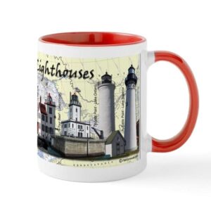 CafePress Great Lakes Lighthouses Mug Ceramic Coffee Mug, Tea Cup 11 oz