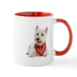 cafepress westie with red bandana mug ceramic coffee mug, tea cup 11 oz
