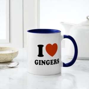 CafePress I Love Gingers Mugs Ceramic Coffee Mug, Tea Cup 11 oz