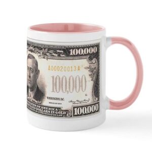 cafepress $100,000 bill mug ceramic coffee mug, tea cup 11 oz