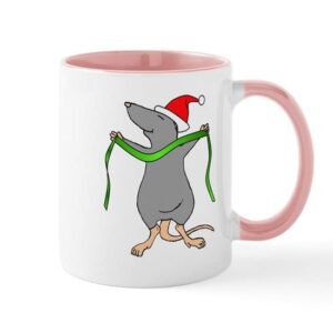 cafepress christmas rat hug mug ceramic coffee mug, tea cup 11 oz