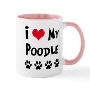 cafepress i love my poodle mug ceramic coffee mug, tea cup 11 oz