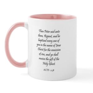 cafepress acts 2:38 mug ceramic coffee mug, tea cup 11 oz