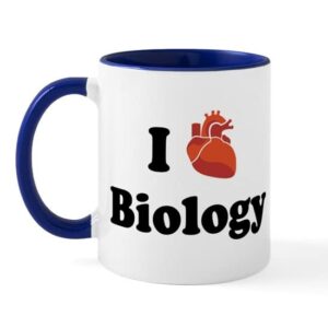 cafepress i (heart) biology mug ceramic coffee mug, tea cup 11 oz