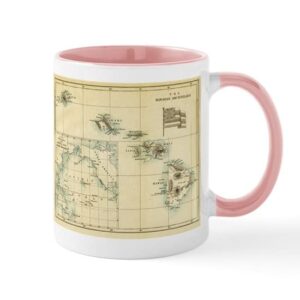 cafepress antique hawaii map mug ceramic coffee mug, tea cup 11 oz