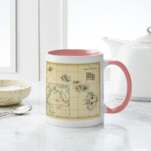 CafePress Antique Hawaii Map Mug Ceramic Coffee Mug, Tea Cup 11 oz