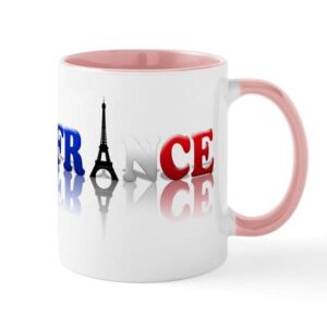 cafepress france tricolore and eiffel t mug ceramic coffee mug, tea cup 11 oz