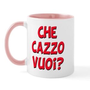 cafepress italian che cazzo vuoi mug ceramic coffee mug, tea cup 11 oz