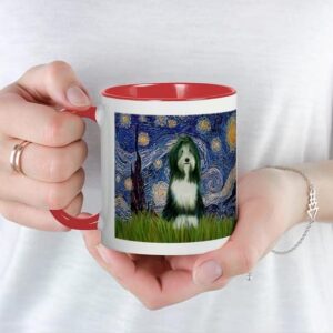 CafePress Starry Night/Bearded Collie Mug Ceramic Coffee Mug, Tea Cup 11 oz