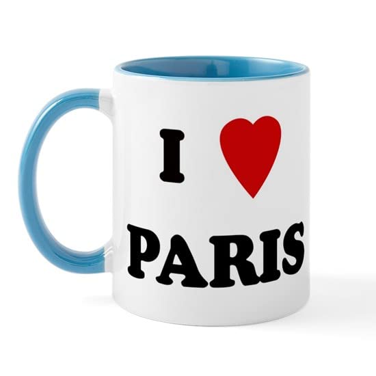 CafePress I Love Paris Mug Ceramic Coffee Mug, Tea Cup 11 oz