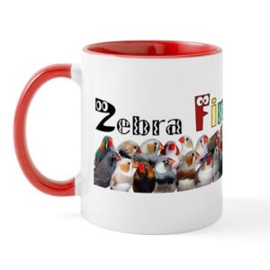 cafepress zebra finch crazy sticker mugs ceramic coffee mug, tea cup 11 oz