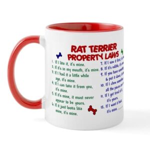 cafepress rat terrier property laws 2 mug ceramic coffee mug, tea cup 11 oz