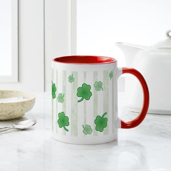 CafePress St Patrick's Shamrock Pattern Ceramic Coffee Mug Ceramic Coffee Mug, Tea Cup 11 oz