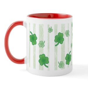 cafepress st patrick’s shamrock pattern ceramic coffee mug ceramic coffee mug, tea cup 11 oz