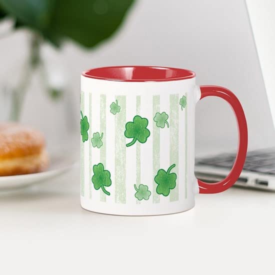 CafePress St Patrick's Shamrock Pattern Ceramic Coffee Mug Ceramic Coffee Mug, Tea Cup 11 oz