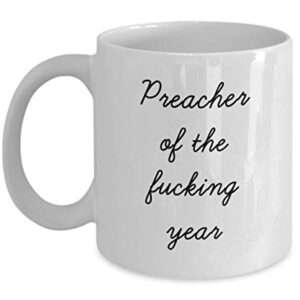 Best Preacher Mug Funny Appreciation Mug for Coworkers Gag Swearing Mug for Adults Novelty Tea Cup