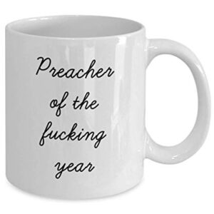 Best Preacher Mug Funny Appreciation Mug for Coworkers Gag Swearing Mug for Adults Novelty Tea Cup