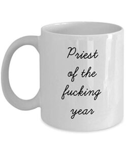 best priest mug funny appreciation mug for coworkers gag swearing mug for adults novelty tea cup