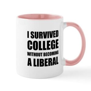 cafepress survived college without becoming liberal mugs ceramic coffee mug, tea cup 11 oz
